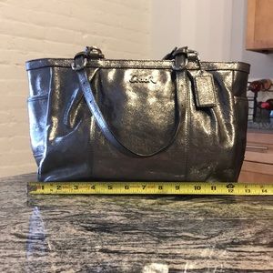 Coach Metallic Zip Tote